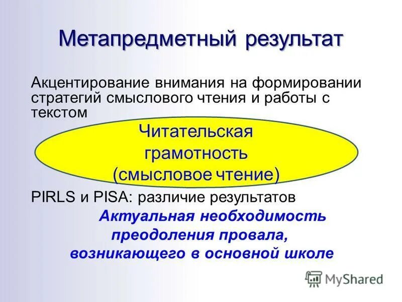 метапредметные результаты смысловое чтение