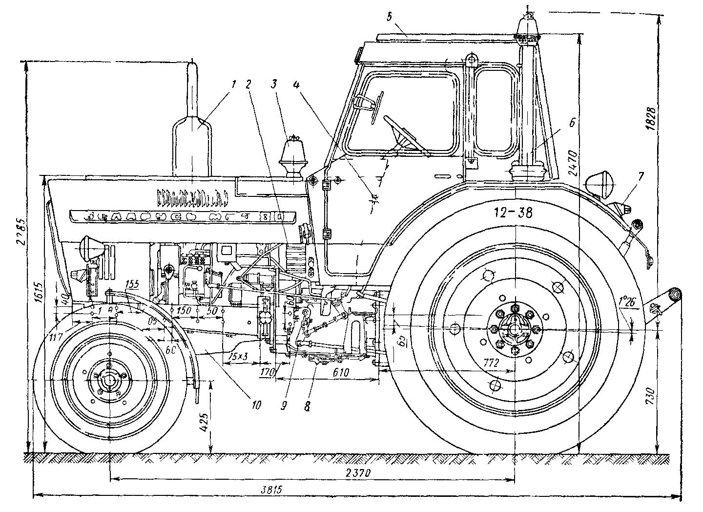 Ширина трактора МТЗ 80. Трактор МТЗ-80 схема трактора. Габариты трактора МТЗ 82.1. Высота трактора МТЗ 80. Размер кабины мтз 82