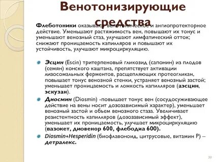 Флеботоники названия препаратов