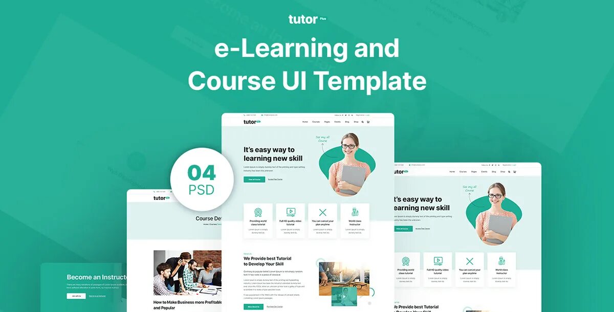 Clean course. Survey course ui. video course ui.