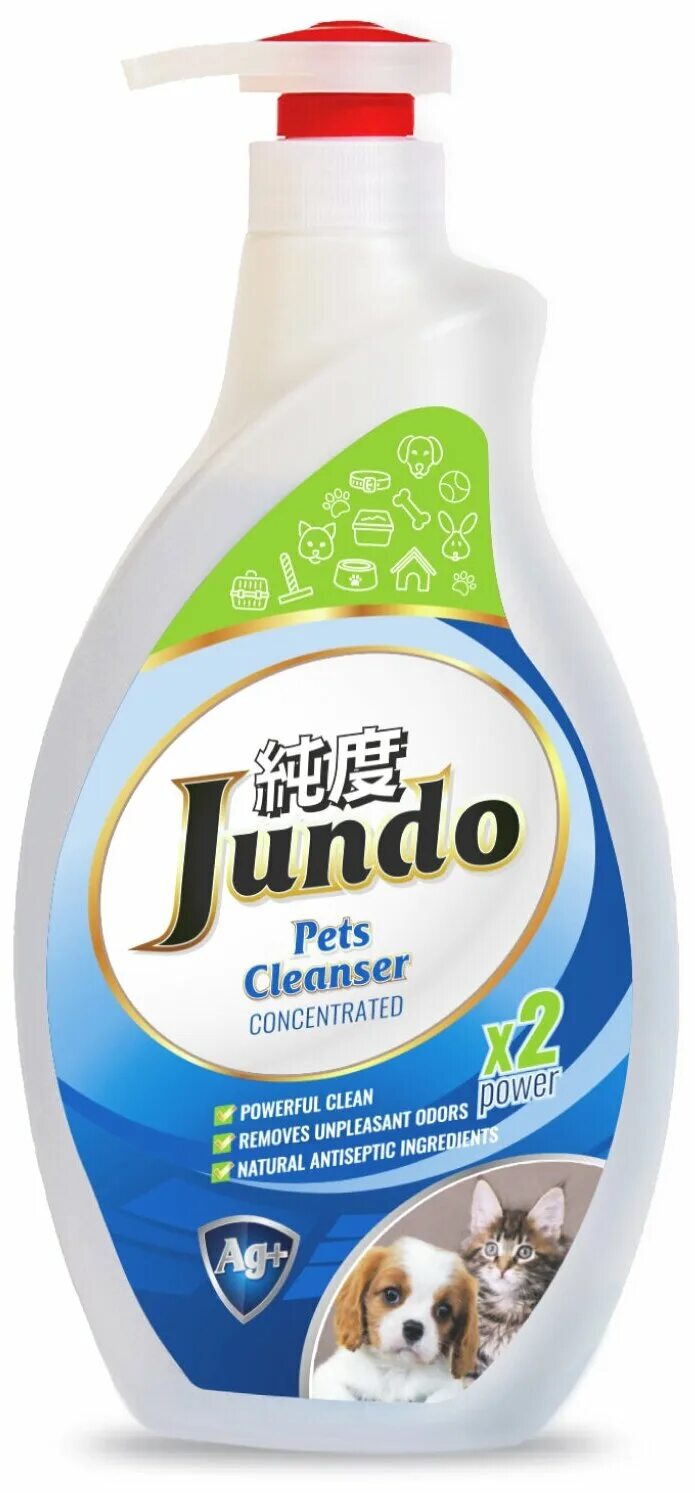 Pet clean. Средства для мытья кошек. Jundo.