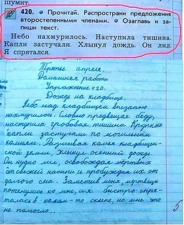 Какое впечатление произвела на девочку рождественская. Сочинение. Смешные сочинения школьников. Сочинение в тетради. Сочинения детей.