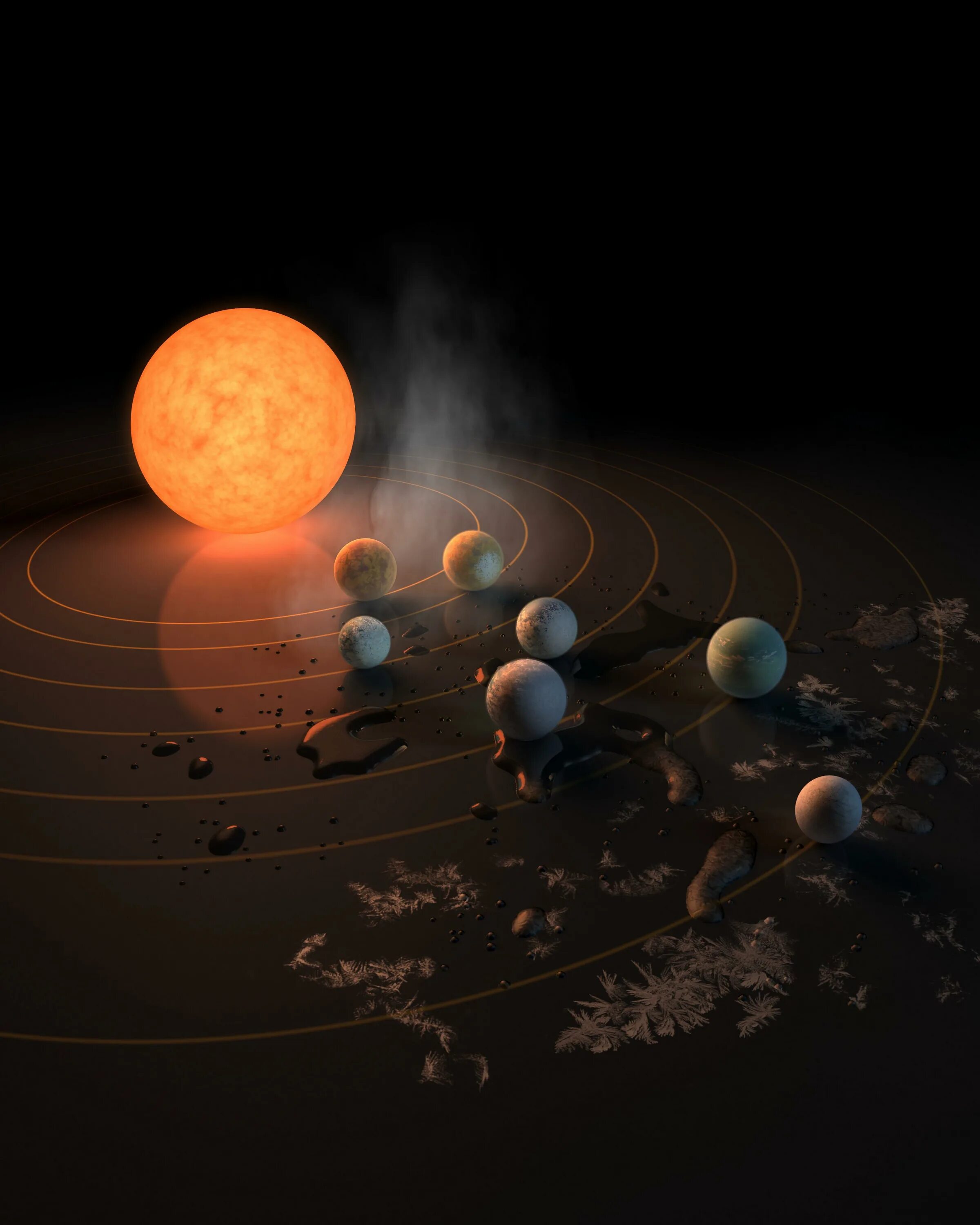 7 планет 1 земля. Солнечная система trappist 1. система экзопланет trappist-1. планетарная система trappist-1. двойник солнечной системы trappist-1.