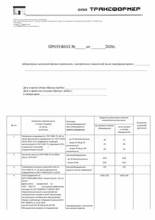 Объем и методы испытаний