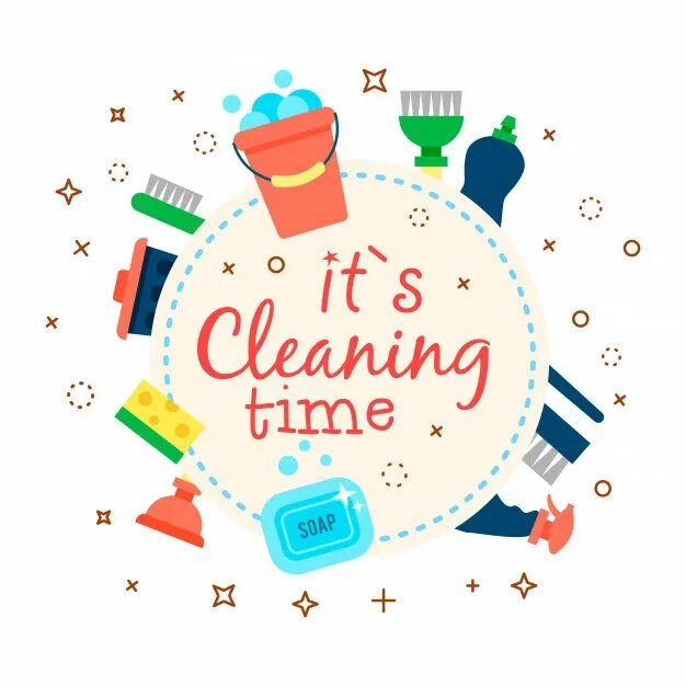 Cleaning times. Cleaning service with gift.
