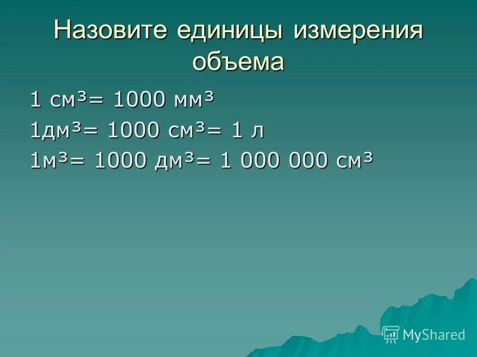 Какие единицы измерения объема