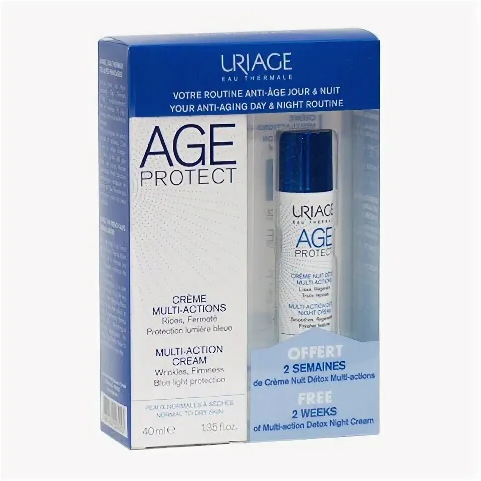 Урьяж набор эйдж Протект. Сыворотка Протект Урьяж. Uriage age protect Multi-Action Cream. Урьяж эйдж Протект крем для лица дневной многофункциональный 40мл. Age protect