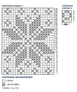 Узор 27 жаккардовые снежинки Салон эксклюзивного вязания Схема узора снежинки сп