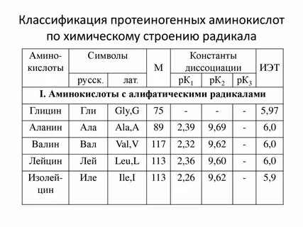 Аминокислоты классификация