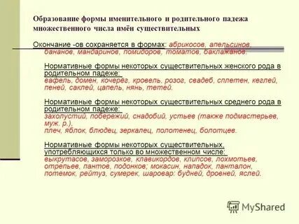 Именительный падеж множественного числа слова цех