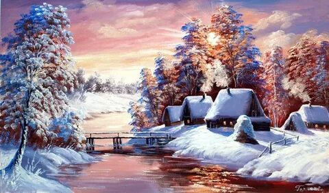 Картины природа пейзажи зима