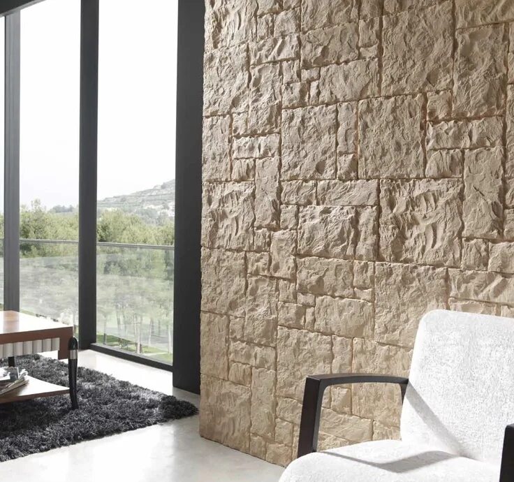 Декоративный камень в интерьере прихожей и коридора - фото Interior design and t
