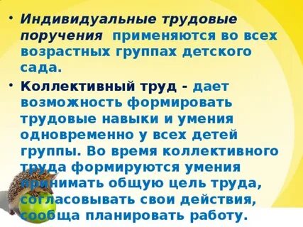 Индивидуальный и коллективный труд