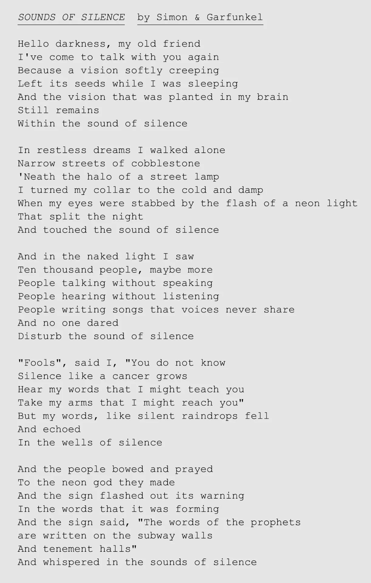 Sound of Silence текст. The Sound of Silence Simon Garfunkel текст. The Sound of Silence слова. The Sound of Silence перевод. Найт перевод на русский