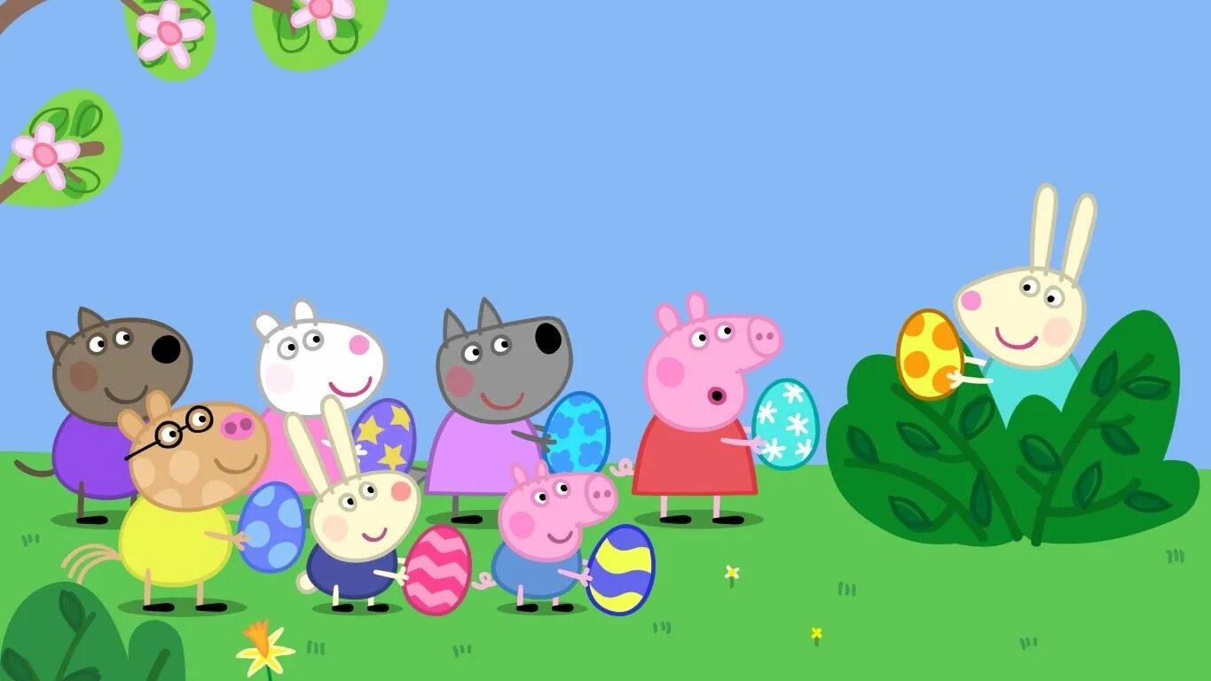 Пеппа кролики. Peppa Pig Easter Bunny. Свинка Пеппа Пасхальный кролик. Свинка Пеппа папа кролик.