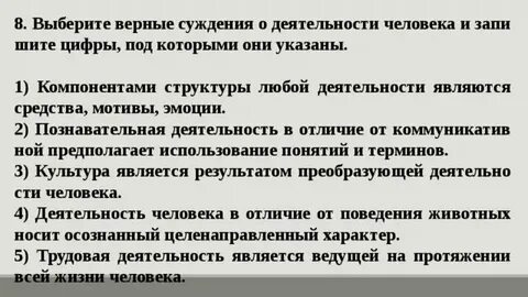 Выделите правильное суждение