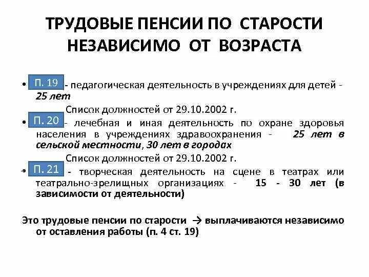 Трудовая пенсия по выслуге лет