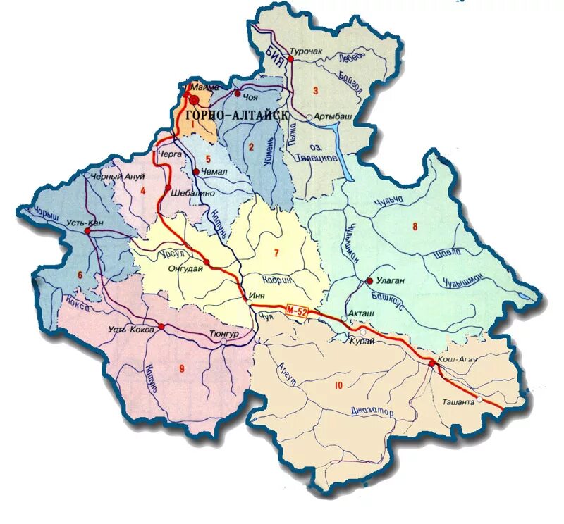 Местоположение горного алтая. Карта Республики Алтай по районам. Горный Алтай и Республика Алтай на карте. Районы горного Алтая на карте. Республика Алтай карта районов подробная.