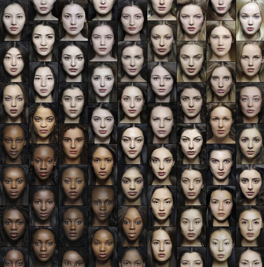 Лица девушек разных национальностей. Разные лица людей. Внешность разных народов. Много лиц.