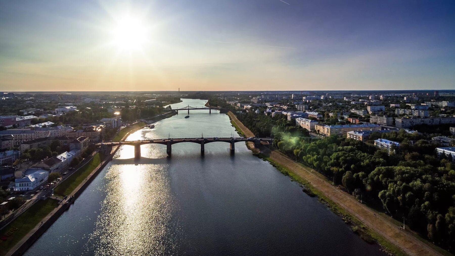 Нововолжский мост Тверь. Виды Твери. Тверь трехлучье. Тверь вид с птичьего полета.