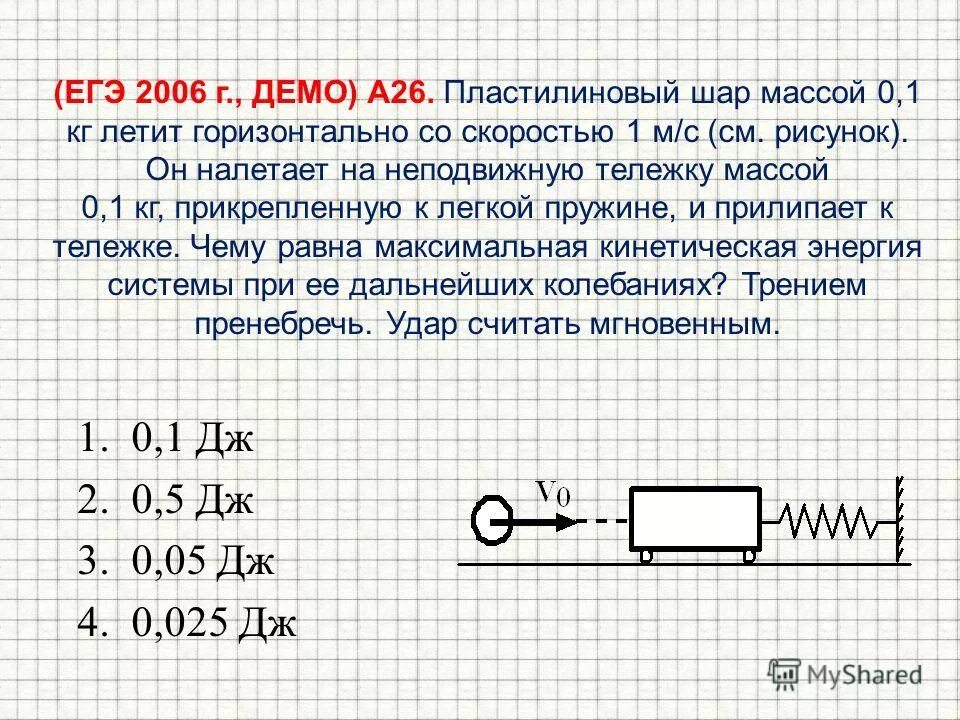 Тележка массой 0 1