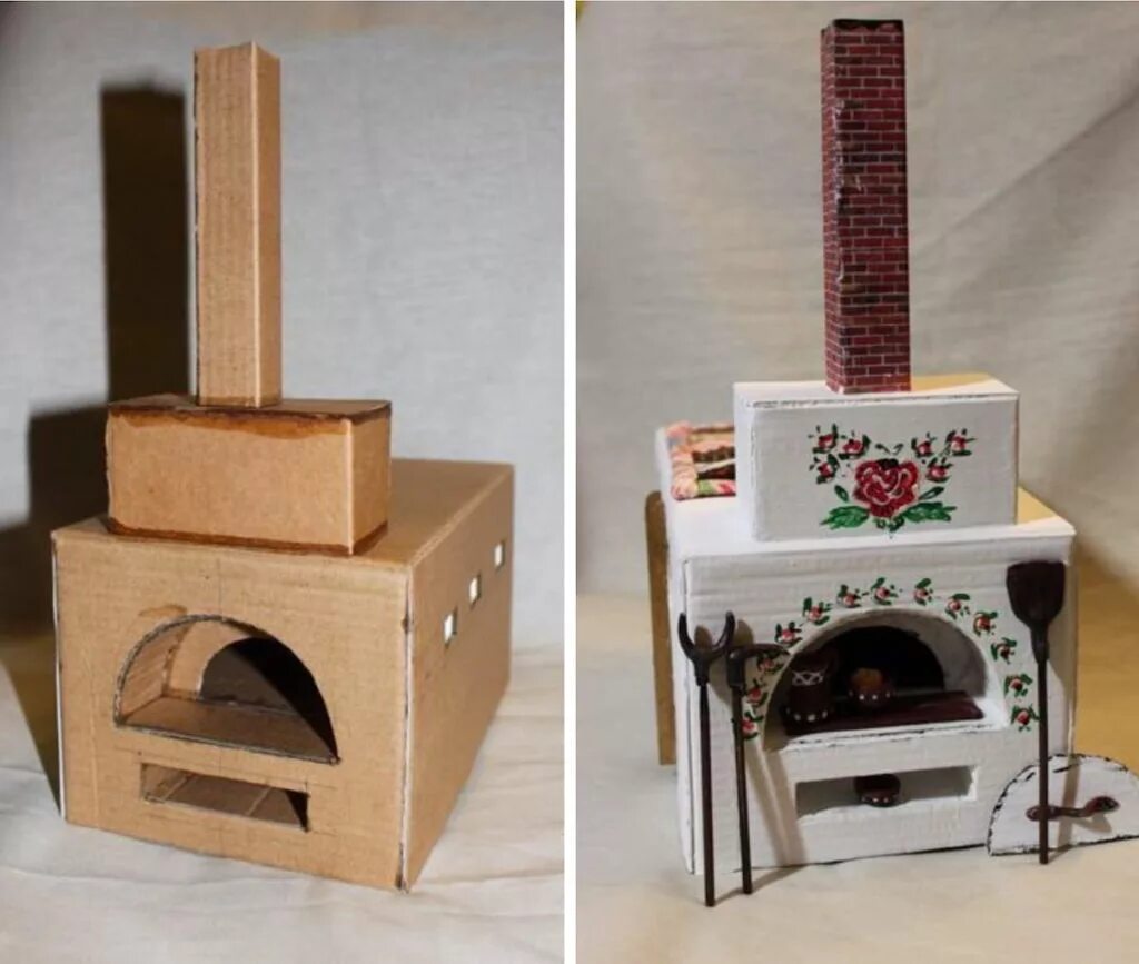 Русская печь из коробок
