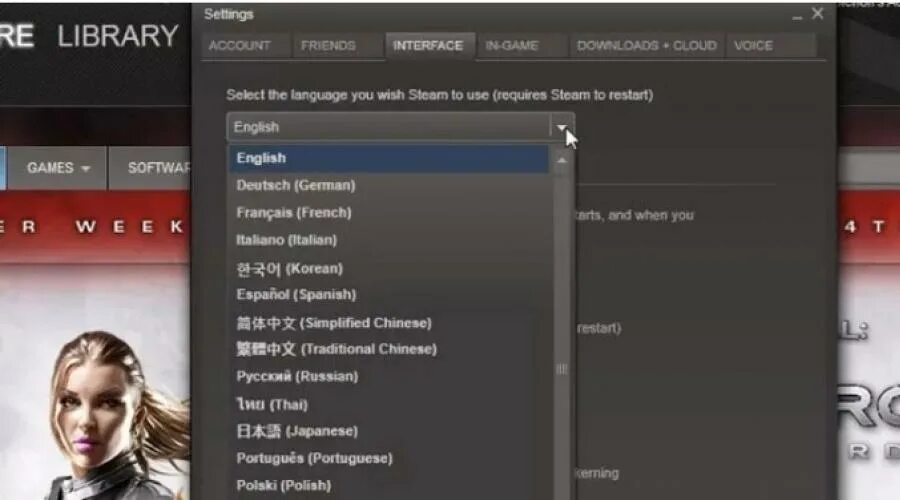 Как сделать русскую steam. Смена языка стим. Как поменять язык в стиме. Как поменять стим на русский язык. Как поменять язык в стиме с английского на русский.