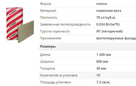 Толщина утеплителя каменная вата