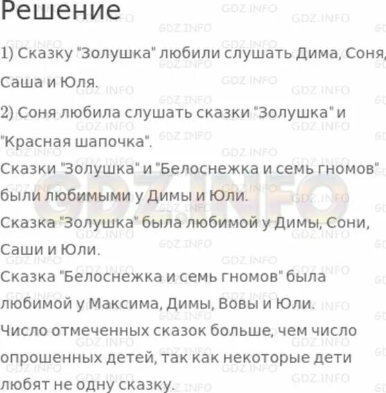 Этого стали полученные ответы на. Костя спросил у шести своих друзей какие сказки они любили.