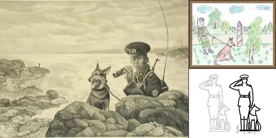 раскраска пограничник на границе