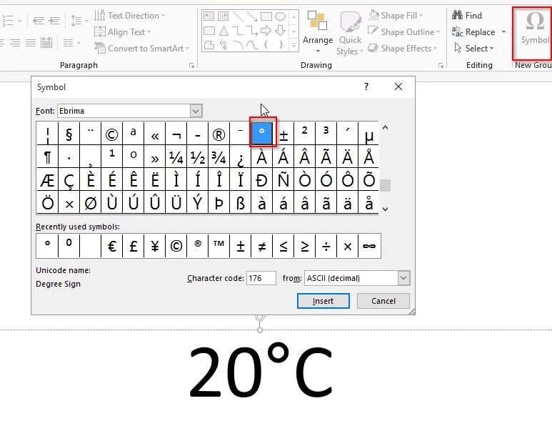 Символ градус Цельсия в Word. Символ градуса в Ворде. Градус Цельсия символ в Ворде. Значок градуса Цельсия на клавиатуре.