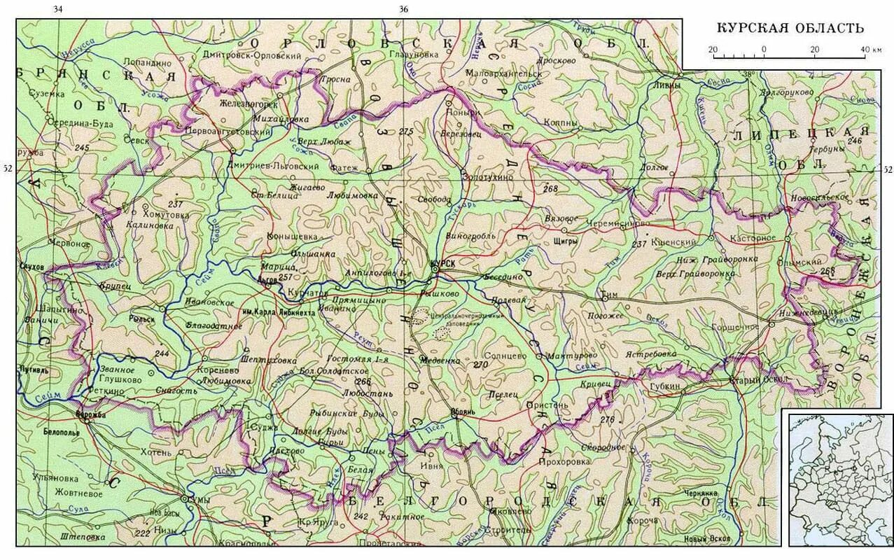 Курская область страна. Курская область на карте. Географическая карта Курской области. Курская область географическая карта. Физ карта Курской области.