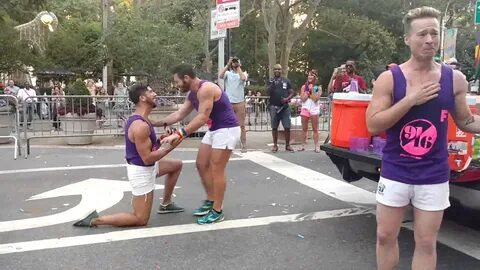 FLAGGOTS NYC 2016 Marriage proposal and "He said YES" !!! - YouTube