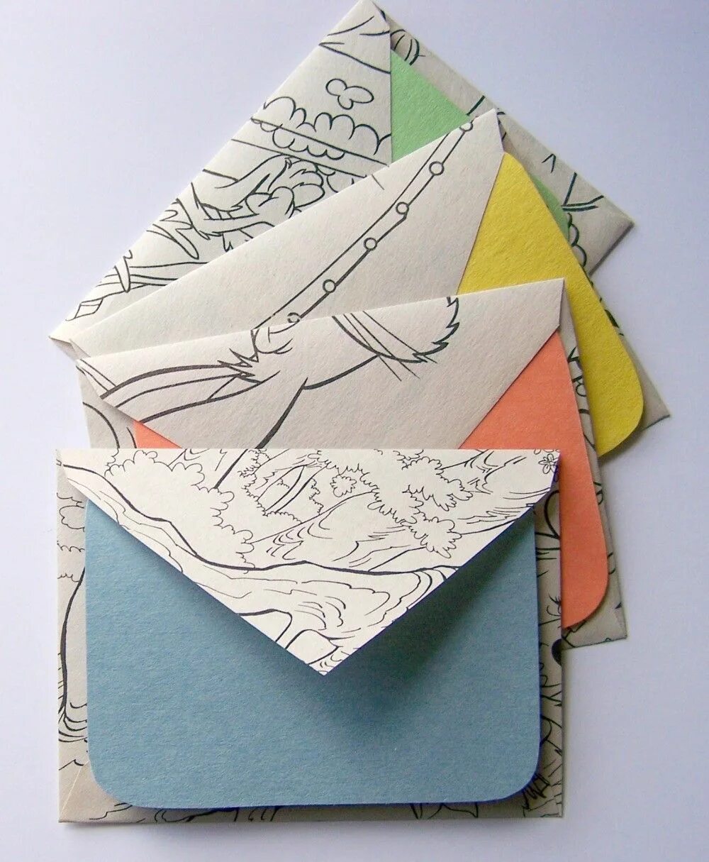 Как украсить конверт. Необычные конверты. Украсить конверт. Бумажный конверт. Разрисовать конверт.