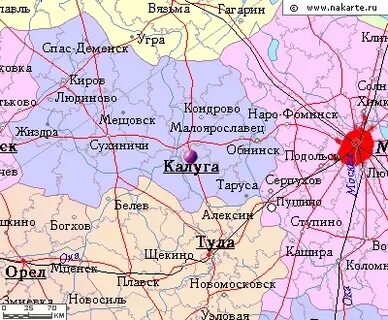 Калуга кондрово расстояние