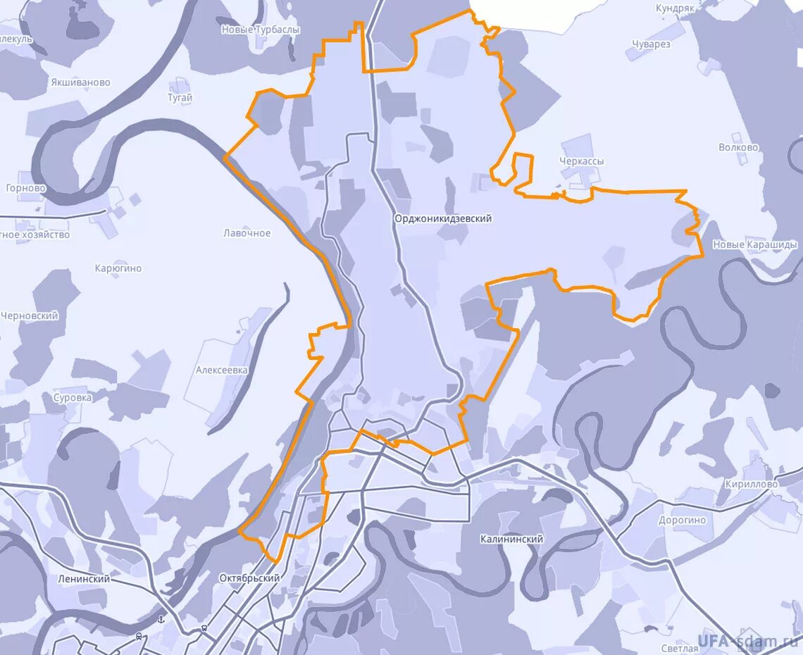 Уровень белой в районе уфы. Орджоникидзевский район Уфа карта. Орджоникидзевский район Уфа карта границы. Карта Орджоникидзевского района города Уфы. Орджоникидзевский район Уфа на карте Уфы.