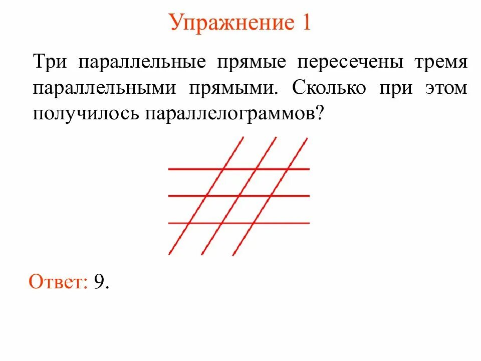 Параллельные прямые. Три параллельные прямые. Две параллельные прямые. Пересечение параллельных прямых.