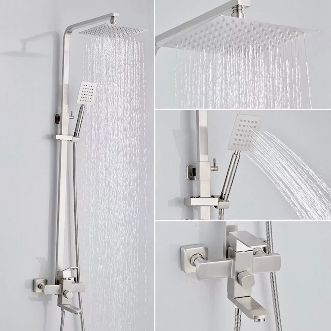 душевой поддон 5-001. душевые из нержавейки. душевые из нержавейки. поддон нержавейка 800х800. душевой комплект nickel brush.