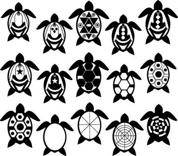 turtle cartoon png - Turtle Graphics Pack - Stencil Tribal Sea Turtle #673242 - 