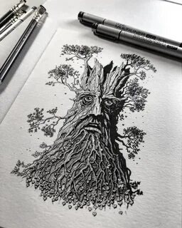 Forest Sketch, Forest Drawing, Wizard Drawings, Ink Pen Drawings, Wizard Ta...