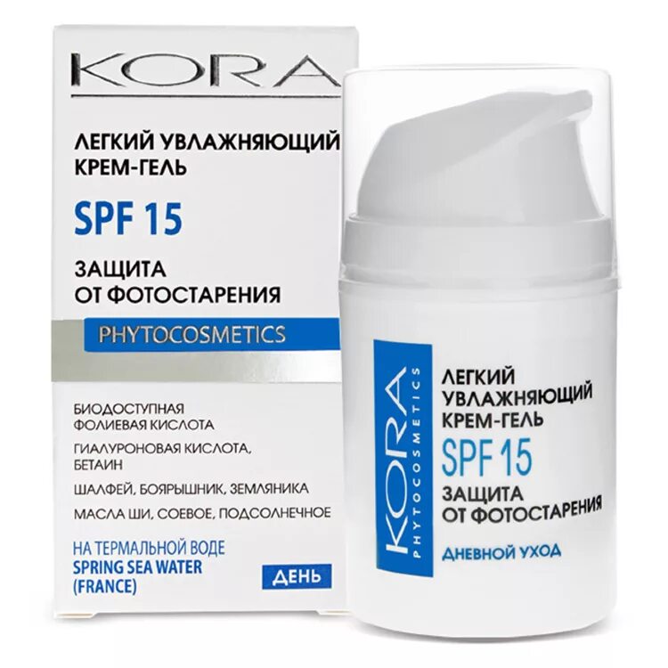 Крем spf 50 для лица состав. Kora - крем-гель легкий увлажняющий, SPF-15.