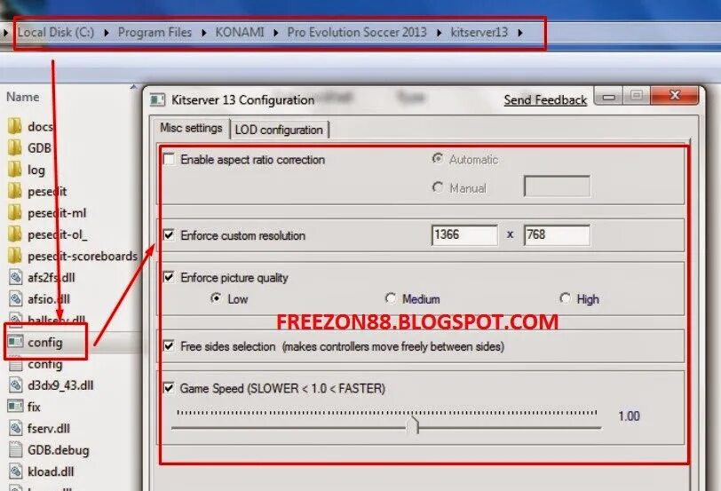 The dynamic library rld dll failed. Динамическая библиотека dll. Kitserver PES 2013 config. Китсервер для пес 13 как включить. RLD dll e4.