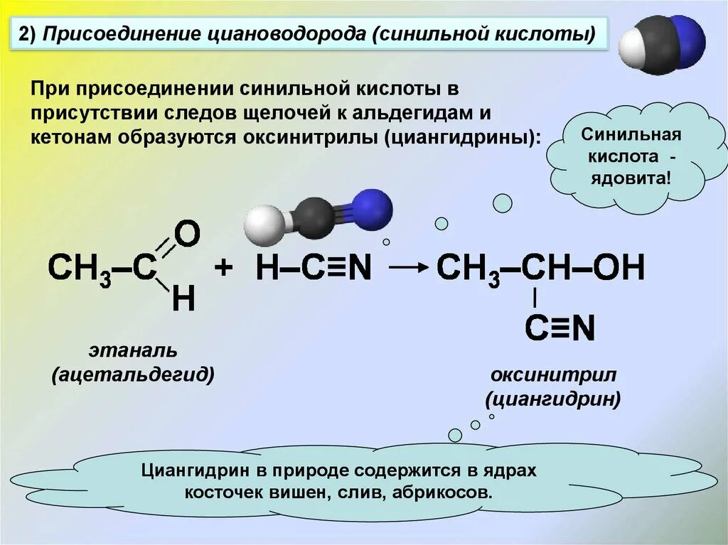 Этаналь плюс циановодород. Кетон плюс синильная кислота. Альдегид плюс синильная кислота. Альдегиды плюс синильная кислота механизм. Синильная кислота реакции