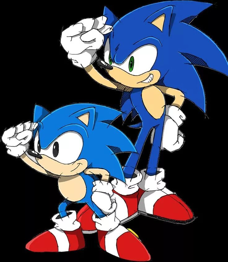Соник и Классик Соник. Соник и классический Соник. Classic Sonic x Modern Sonic. Соник Классик и Модерн.