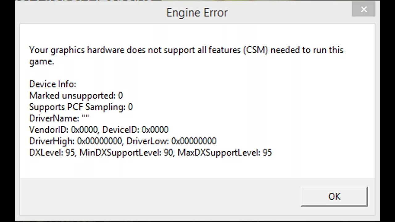 Your device not supported. Ошибка в КС го your Graphics Hardware does not support all features. Ошибка engine Error. Ошибка при запуске КС го your Graphics Hardware does not support all features. Ошибка КС го engine Error.