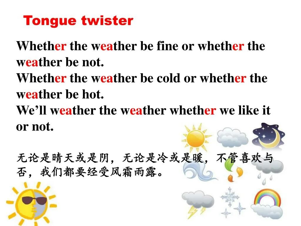 Weather is hot weather is cold. Скороговорка whether the weather. Weather скороговорка. English tongue Twisters. Скороговорки на английском.