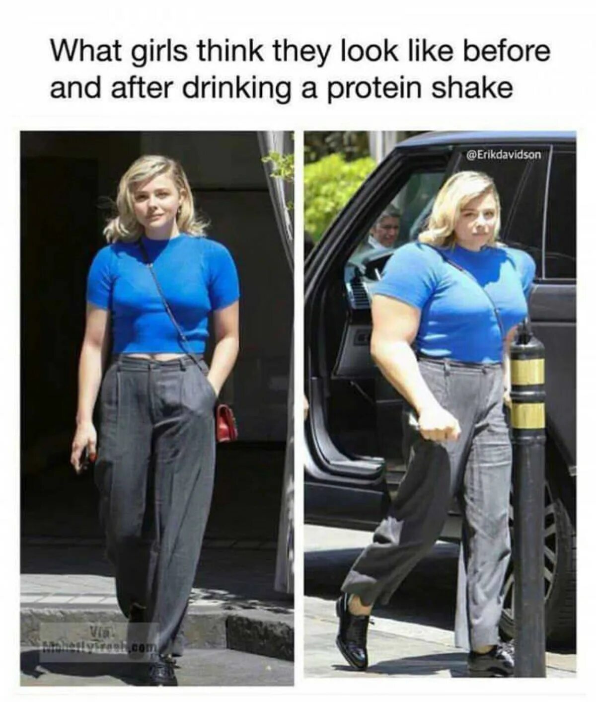 After like. What girl. What girls think the would look like after 1 Protein Shake. It s like after