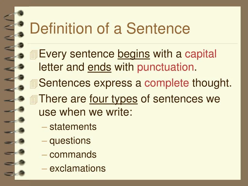 What is a sentence. Sentence. sentence картинка. definition in english. type definition.