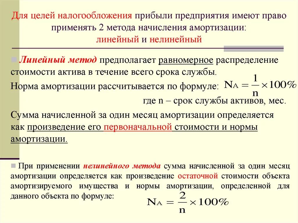 Методы амортизационных отчислений для целей налогообложения. Амортизация основных фондов. Методы начисления амортизации.. Метода равномерного начисления износа,. Методы расчета амортизации основных фондов. Метод начисления налога на прибыль организации