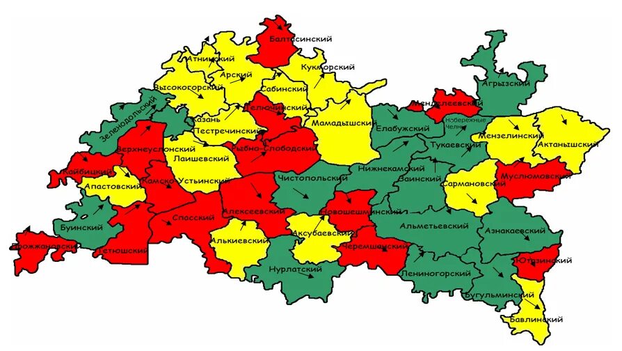 Карта областей татарстана. Республика Татарстан карта региона. Административная карта Татарстана. Карта Татарстана с районами. Административно-территориальное деление Татарстана.